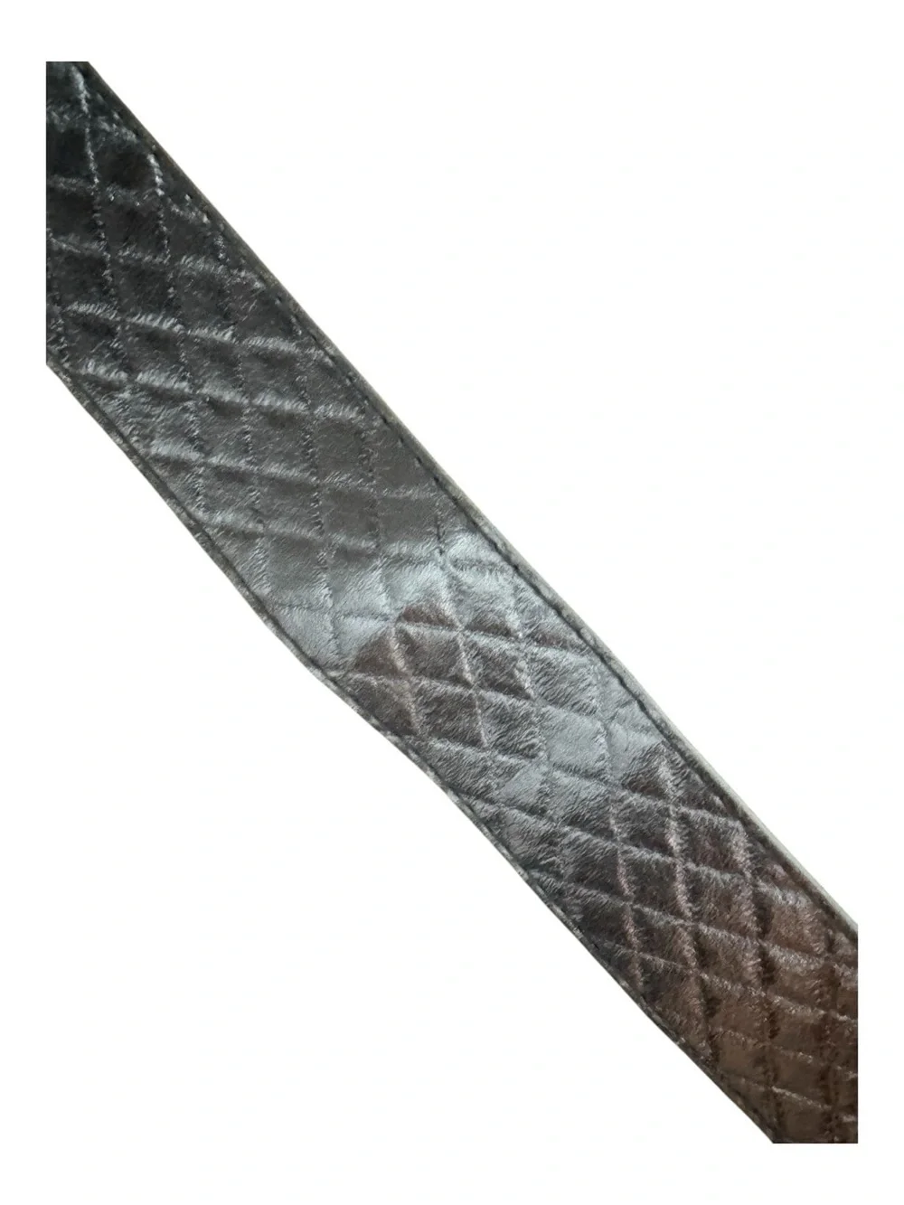 🩶Women’s Metallic Silver Quilted Maximalist Festival Rave Night Out Belt | M